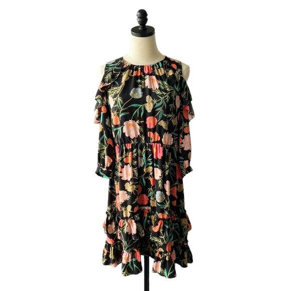 Kate Spade Floral Cold Shoulder Dress | 6 - Picture 2 of 9